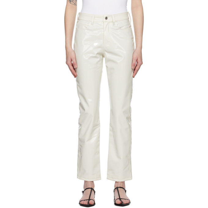 Simon Miller White Patent Vegan Leather Trousers Simon Miller