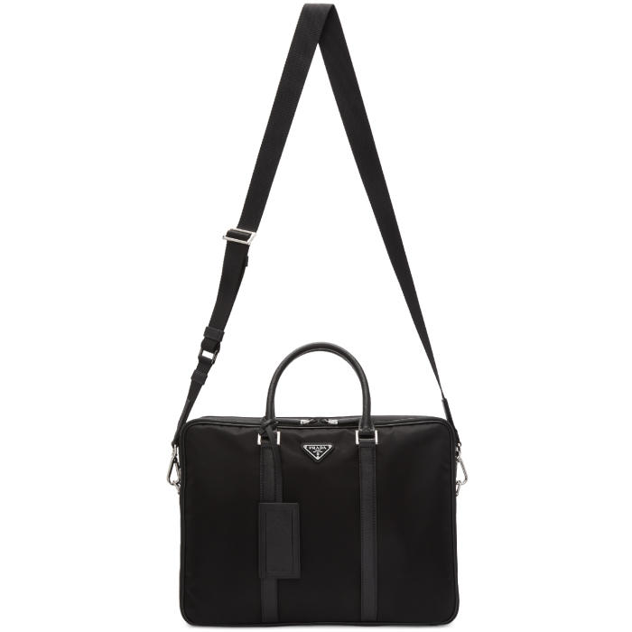 Prada Black Nylon Briefcase Prada