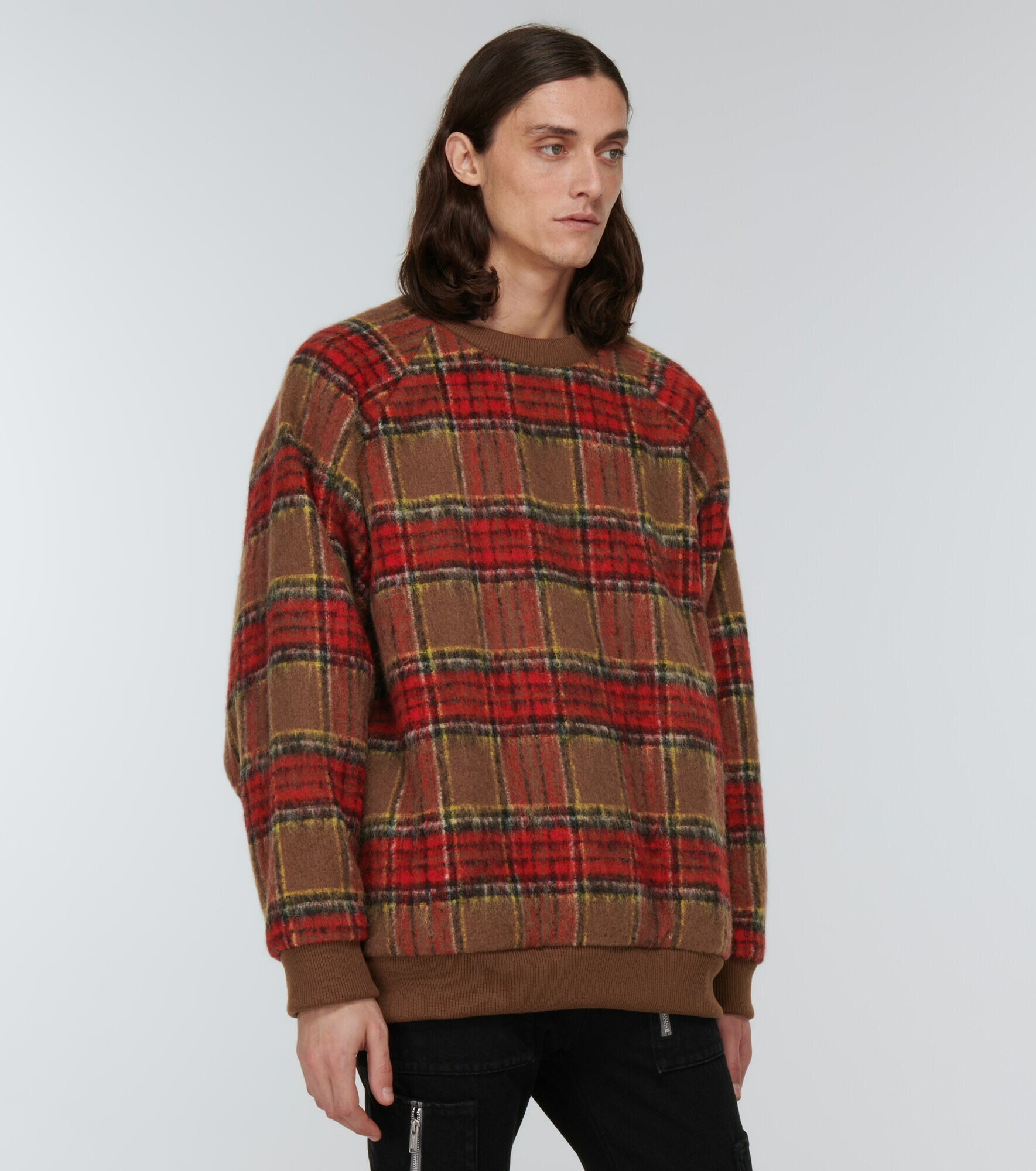 Undercover - Checked wool-blend flannel sweater Undercover