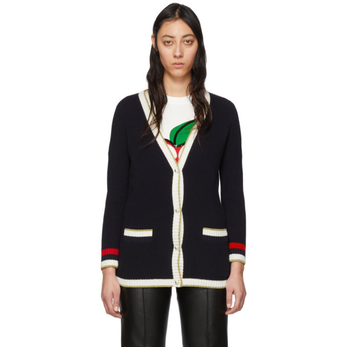 gucci navy cardigan
