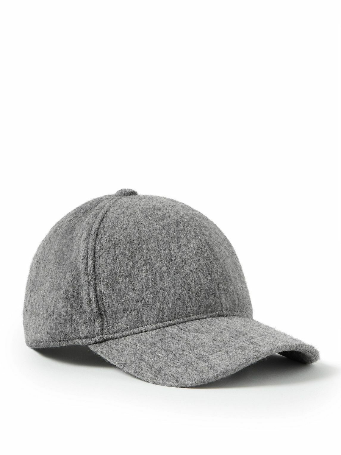 Mulberry LogoEmbroidered Merino WoolFelt Baseball Cap Gray Mulberry