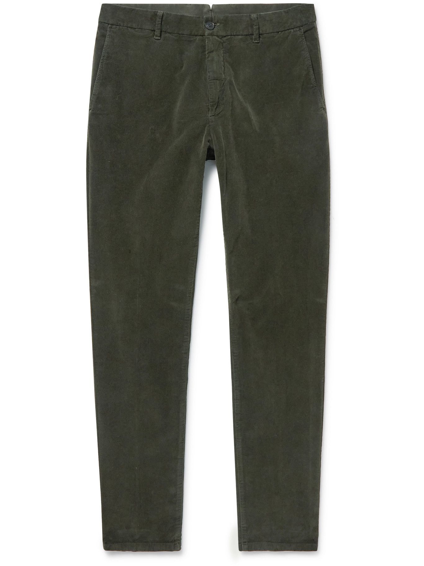 Altea - Milano Slim-Fit Tapered Cotton-Blend Corduroy Trousers - Green ...