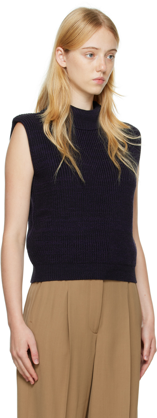 BEVZA Navy High Neck Turtleneck BEVZA