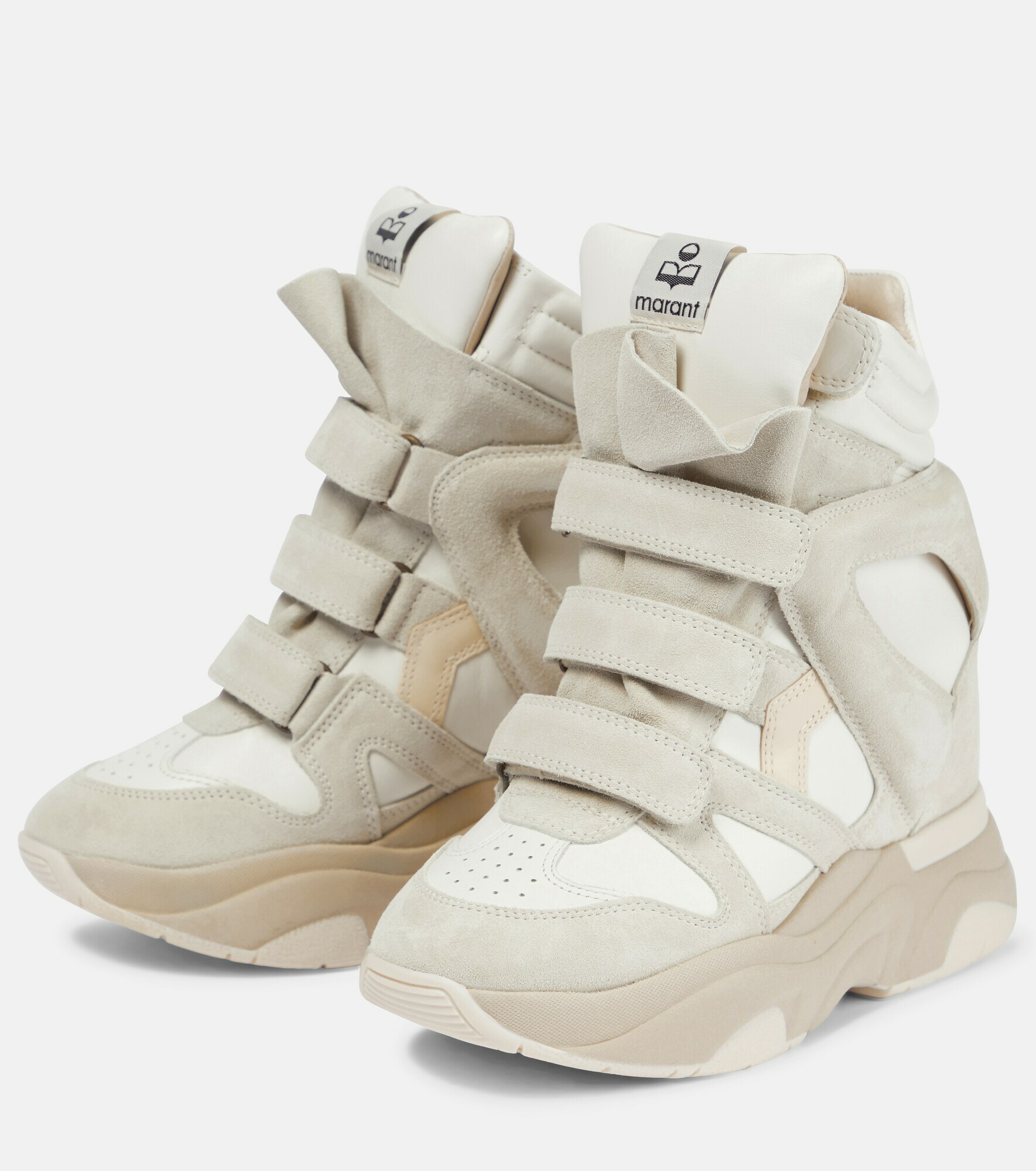 Isabel Marant - Balskee suede and leather wedge sneakers Isabel Marant