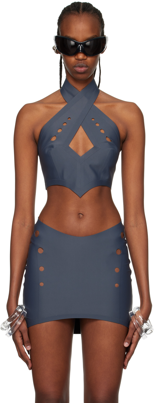 Photo: Jean Paul Gaultier Gray Perforated Top