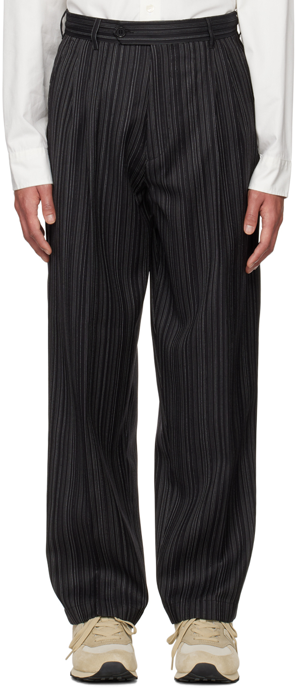 mfpen Black Pinstripe Trousers mfpen