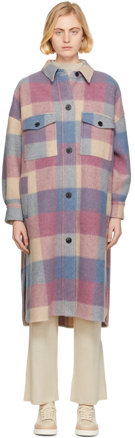Isabel Marant Etoile Pink & Blue Fontizi Coat