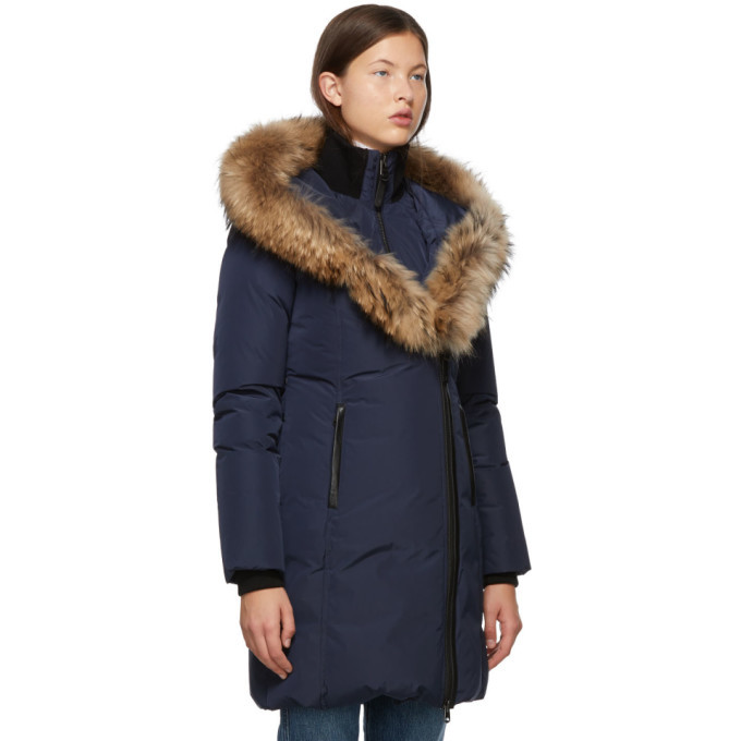 Mackage Navy Down and Fur Classic Kay Parka Mackage