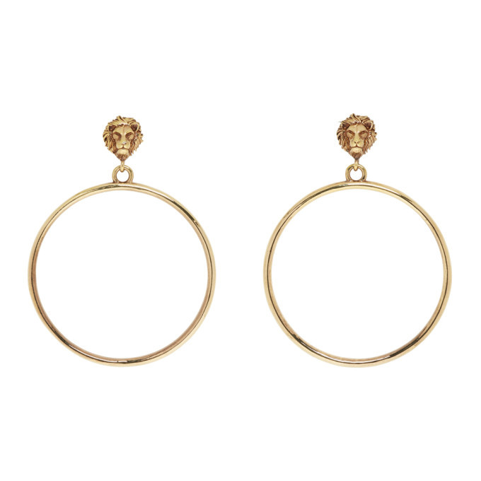 lion hoop earrings