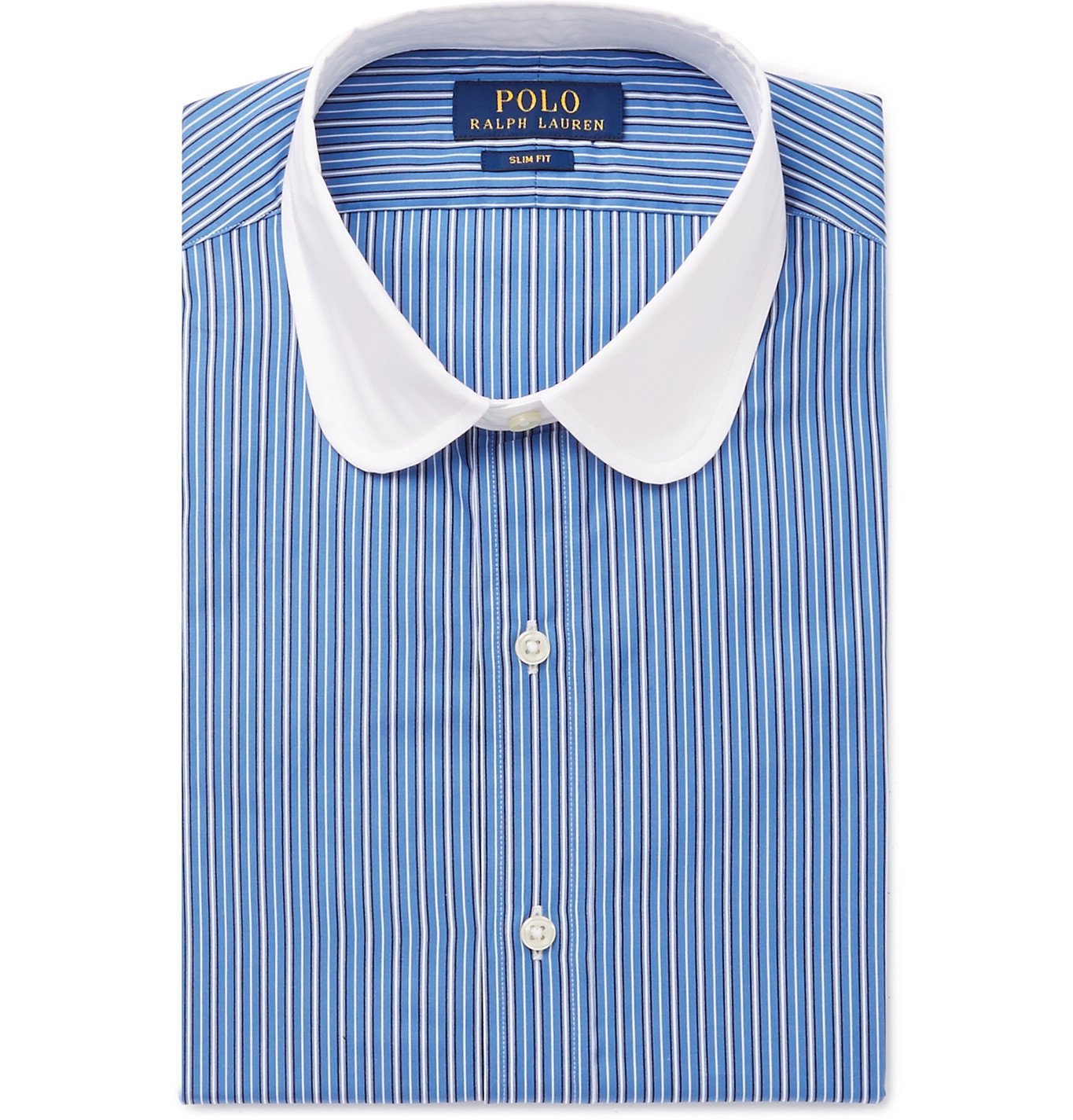 Polo Ralph Lauren - Slim-Fit Penny-Collar Striped Cotton Shirt - Blue Polo  Ralph Lauren