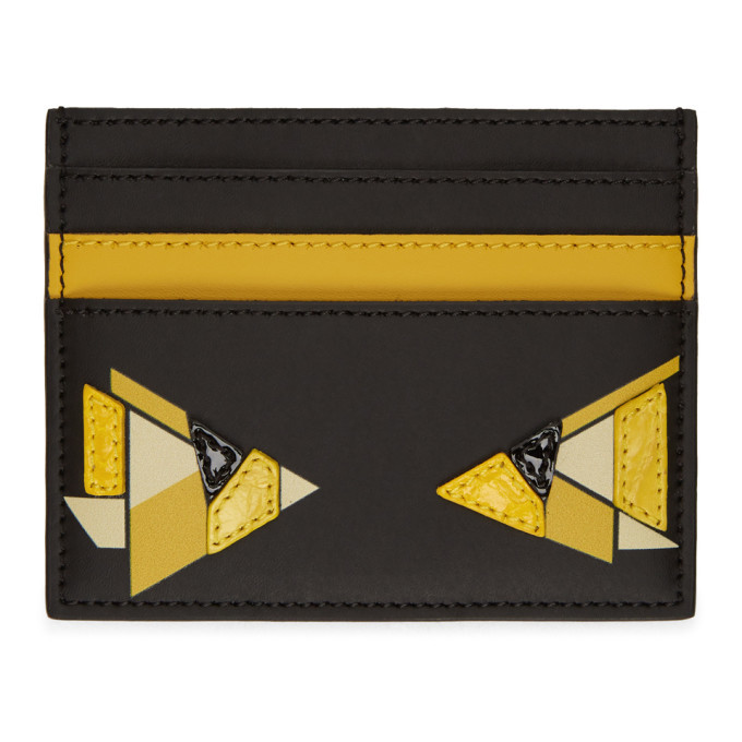 fendi card holder yellow