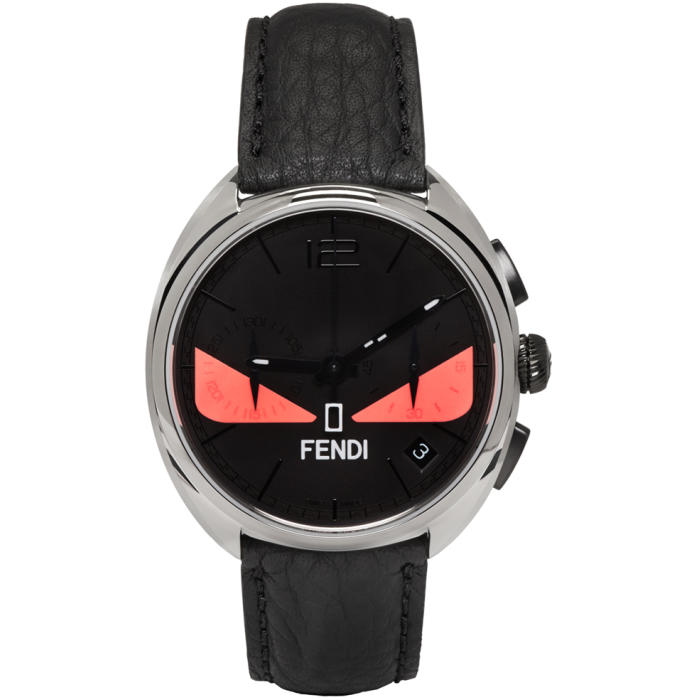 Fendi Silver and Black Momento Bugs Watch Fendi