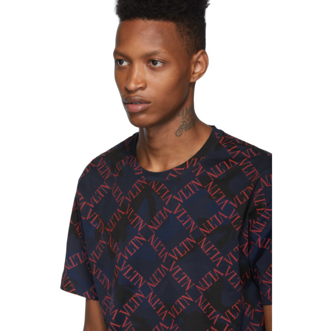 valentino grid t shirt