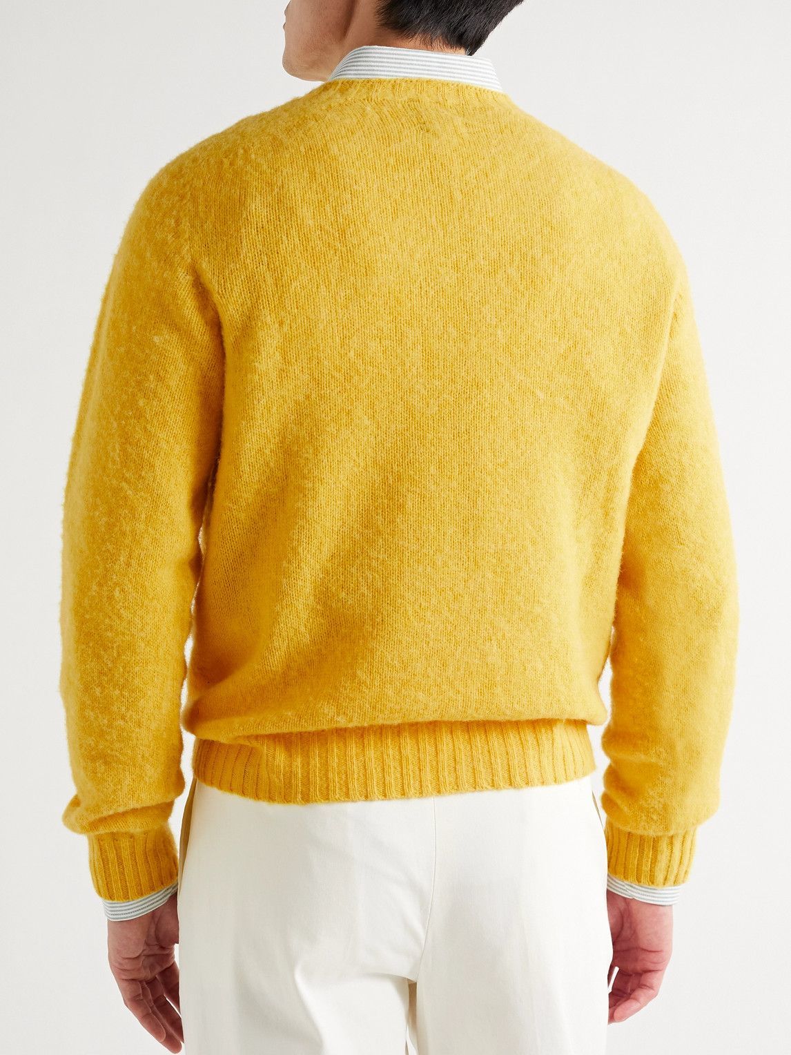 Drake's - Brushed-Wool Sweater - Yellow 