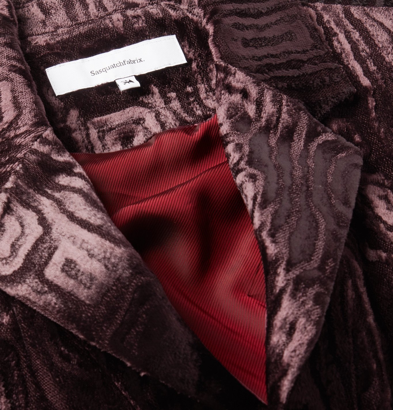 Sasquatchfabrix. - Textured-Velvet Suit Jacket - Burgundy 