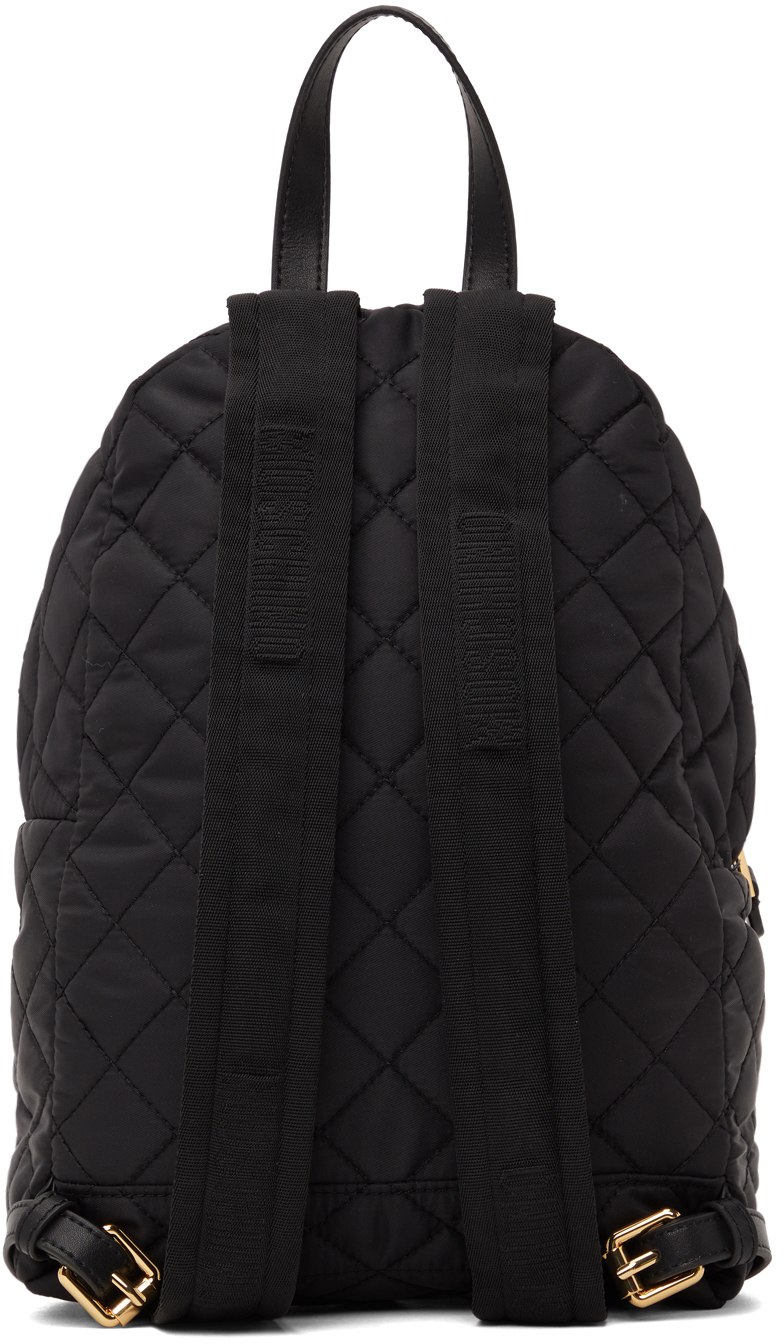 Moschino Black Quilted Logo Backpack Moschino