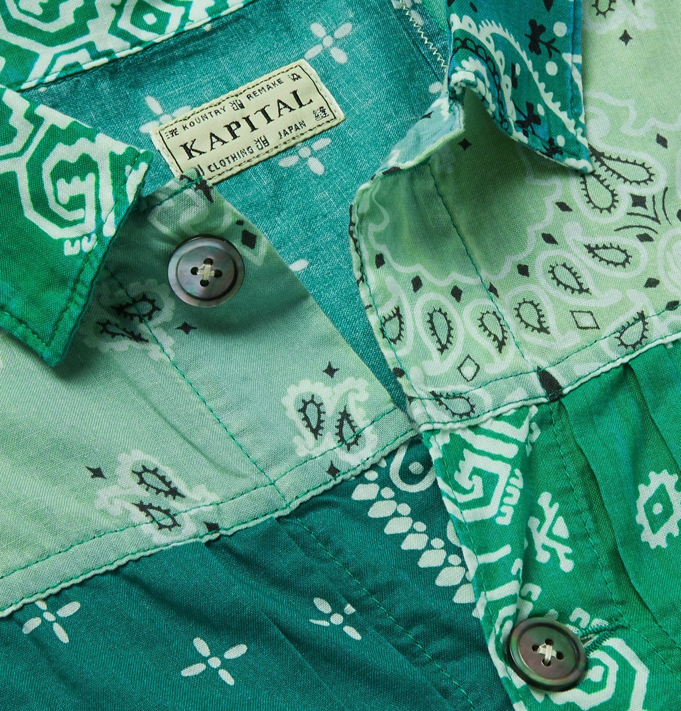 KAPITAL - Patchwork Bandana-Print Cotton Jacket - Green KAPITAL