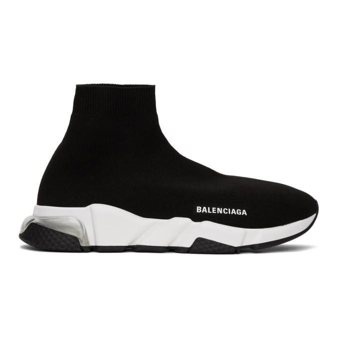 Balenciaga Black and Transparent Rubber Speed Sneakers Balenciaga
