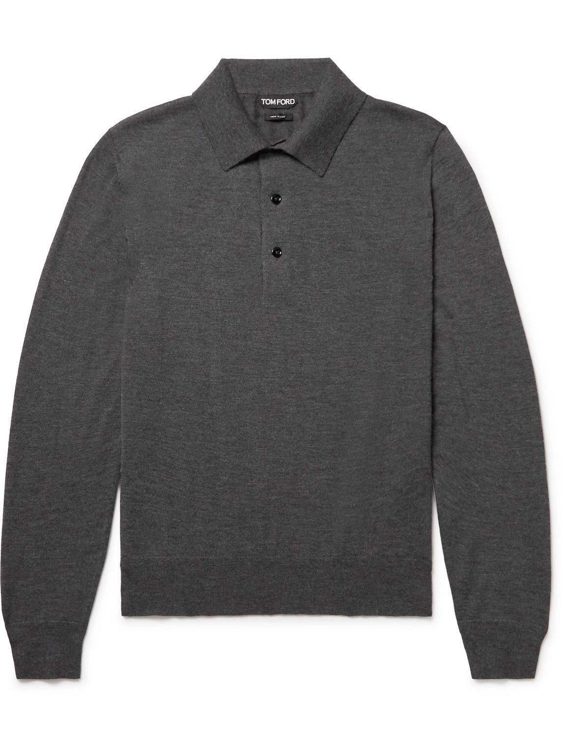 TOM FORD - Cashmere and Silk-Blend Polo Shirt - Gray TOM FORD