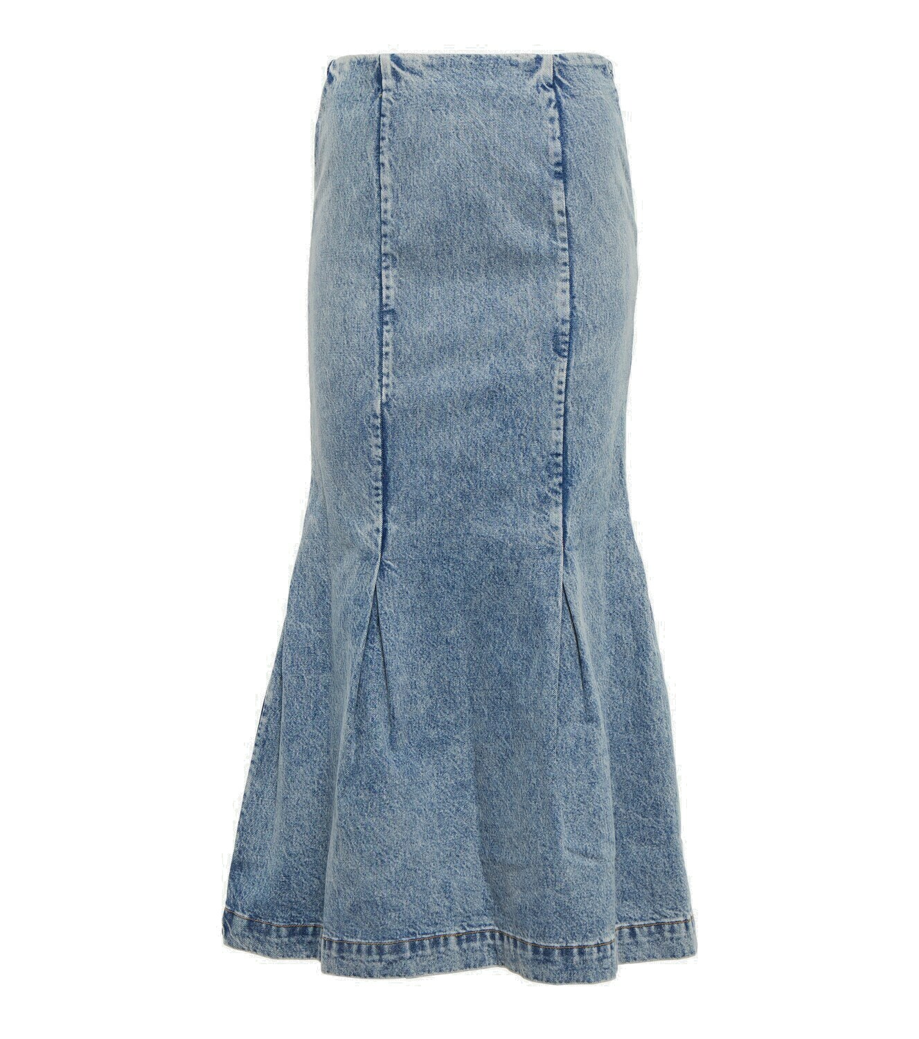 Khaite - Levine seam-detail denim midi skirt Khaite