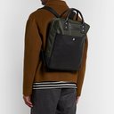 Oliver Spencer - Full-Grain Leather and Canvas Backpack - Green