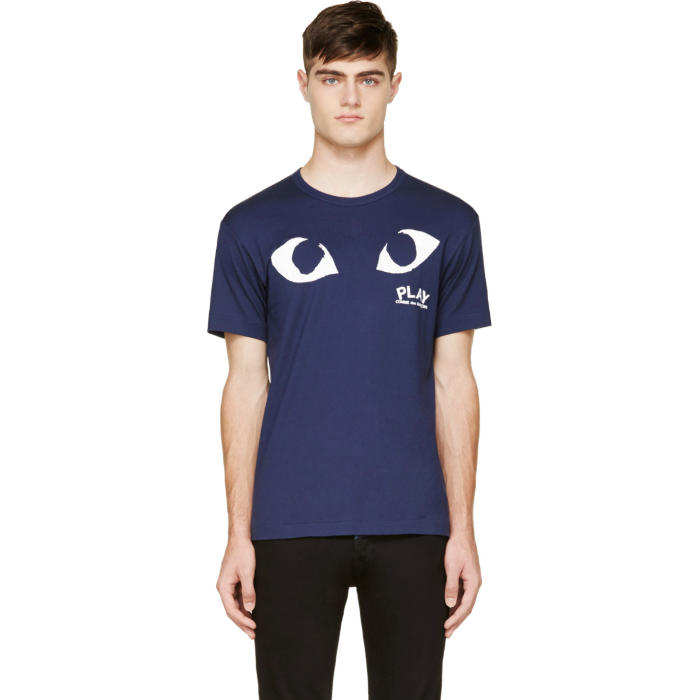 comme des garons play logo print t-shirt