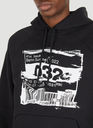 Barcode Glitch Hooded Sweatshirt in Black