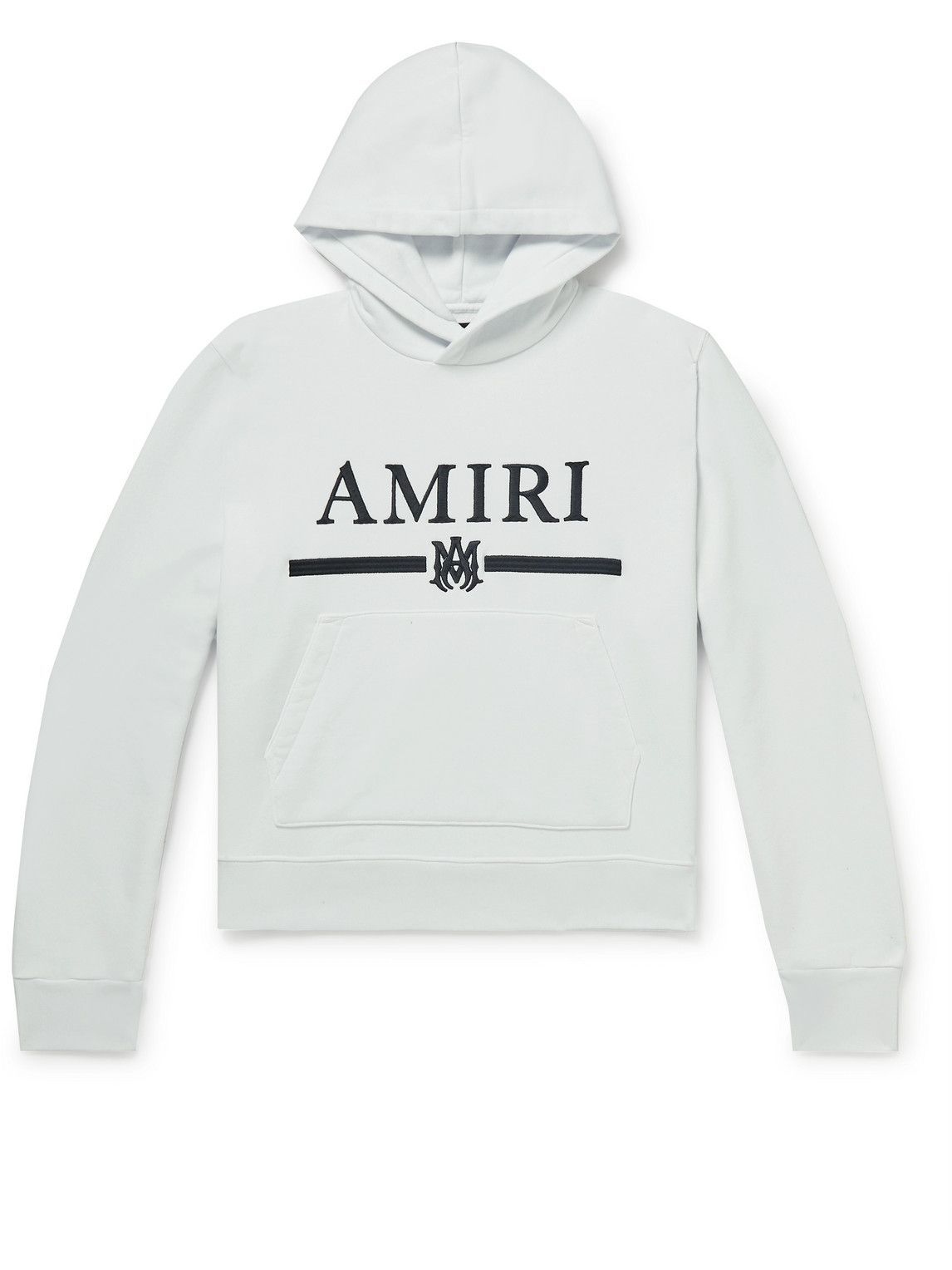 AMIRI - Logo-Embroidered Cotton-Jersey Hoodie - White Amiri