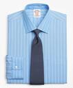 Brooks Brothers Men's Stretch Madison Relaxed-Fit Dress Shirt, Non-Iron Stripe | Blue