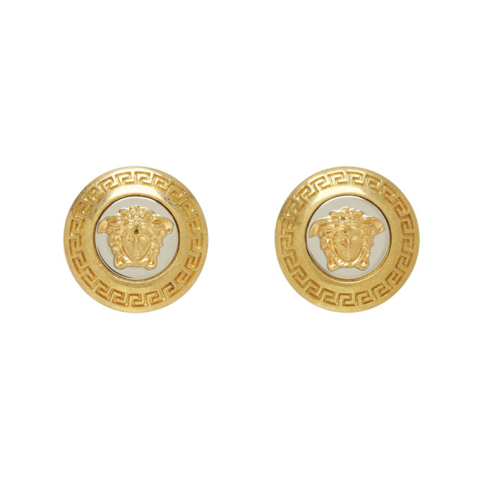 versace medusa coin earrings
