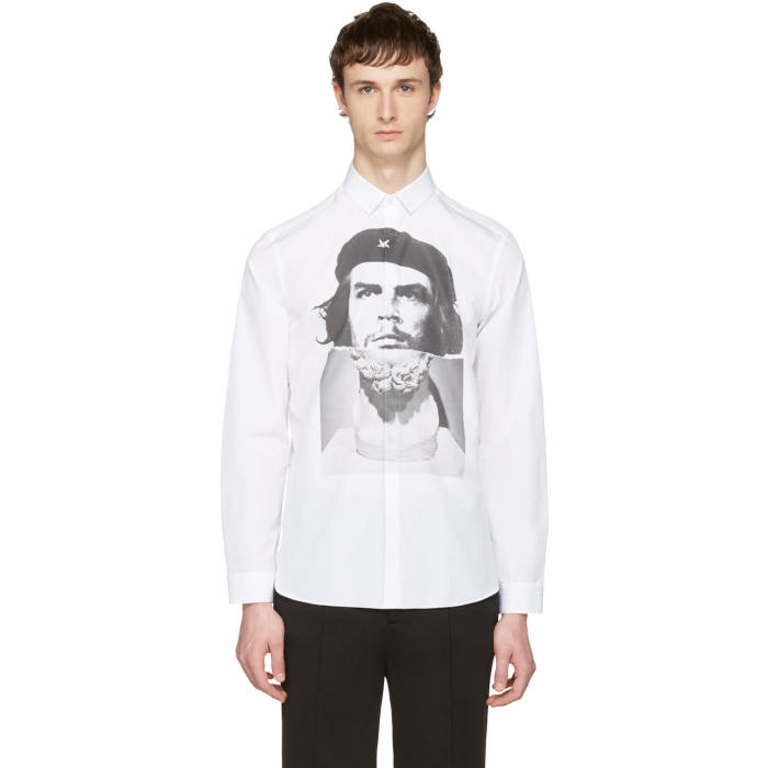 Neil Barrett White Hybrid Marble Guevara Shirt Neil Barrett