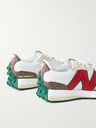 NEW BALANCE - Casablanca 327 Suede-Trimmed Logo-Jacquard and Leather Sneakers - White