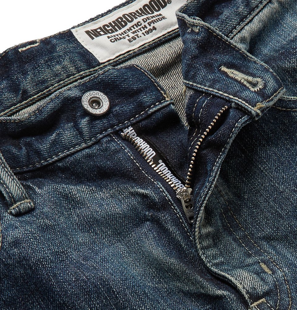 Neighborhood - Distressed Selvedge Denim Jeans - Indigo Neighborhood