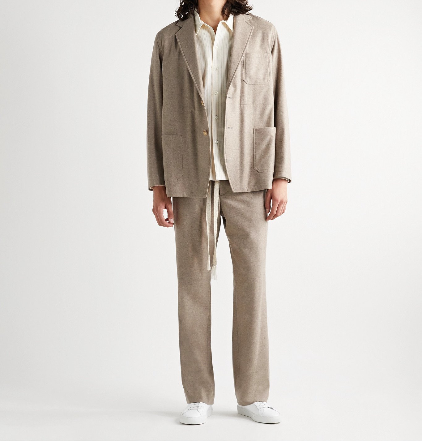 Auralee - Unstructured Mélange Wool-Flannel Suit Jacket - Neutrals 大阪特売 Auralee linen jacket その他