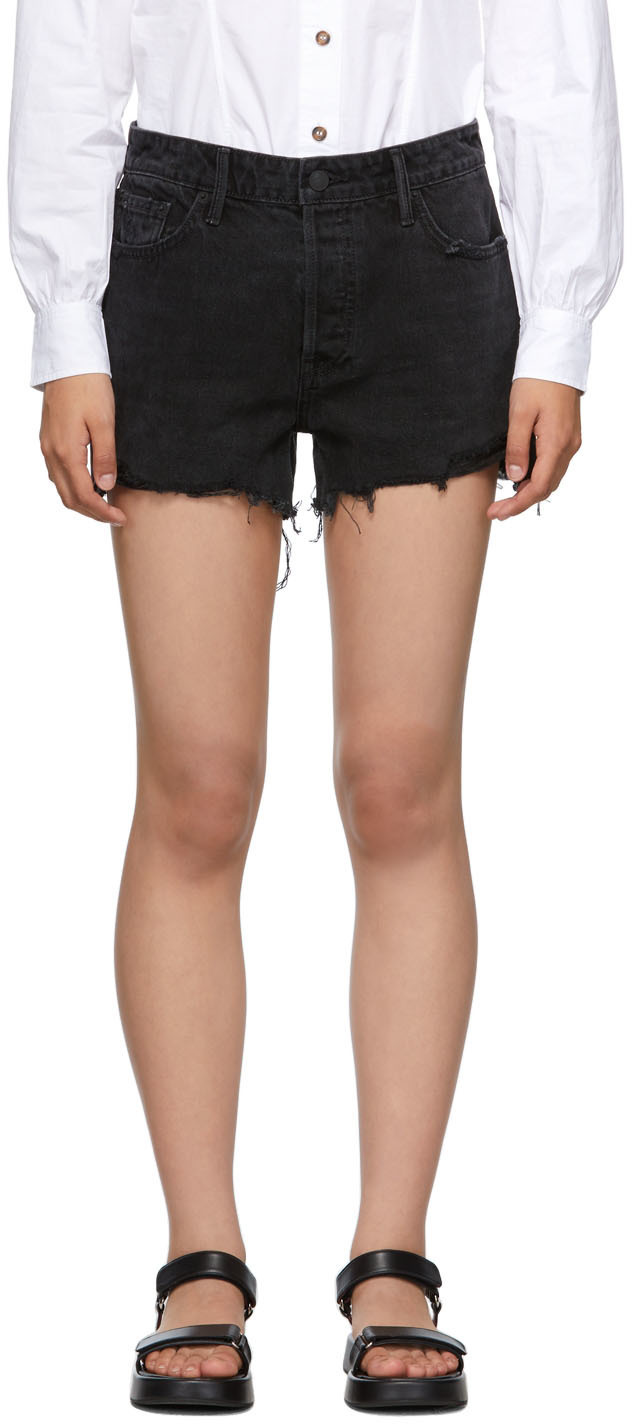 Grlfrnd Black High-Rise Helena Shorts 