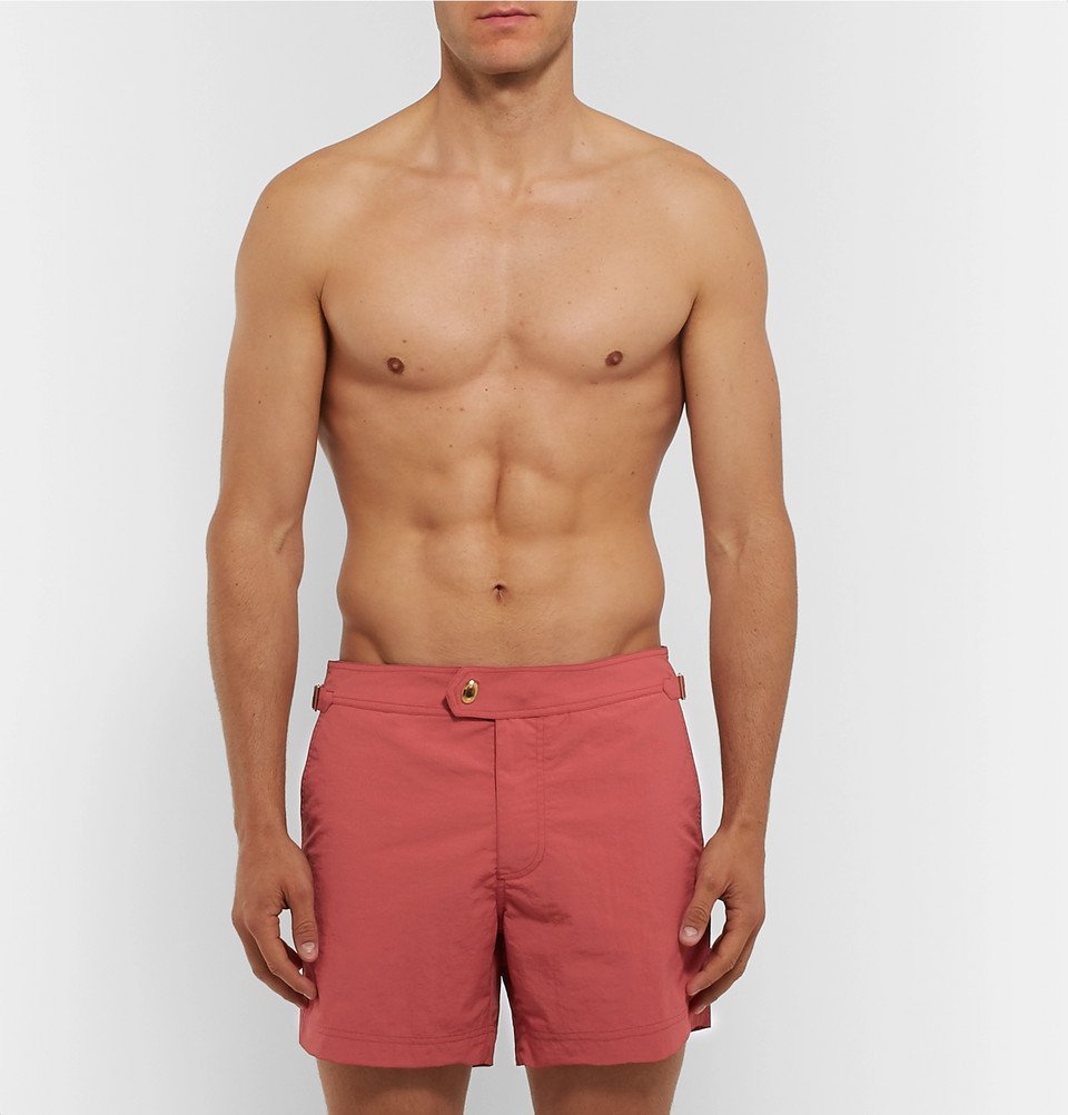 TOM FORD - Mid-Length Slim-Fit Swim Shorts - Coral TOM FORD