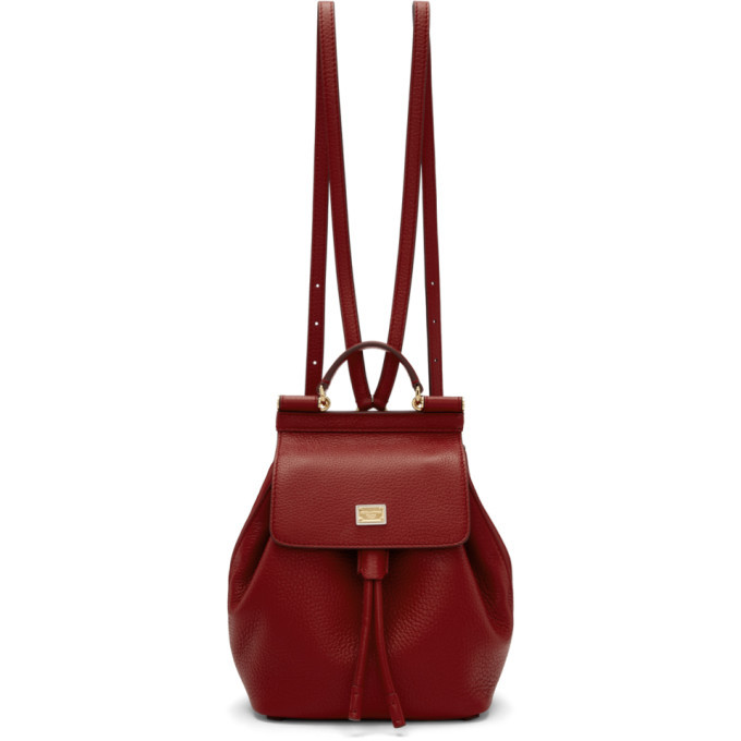 Gabbana Red Small Sicily Backpack Dolce 
