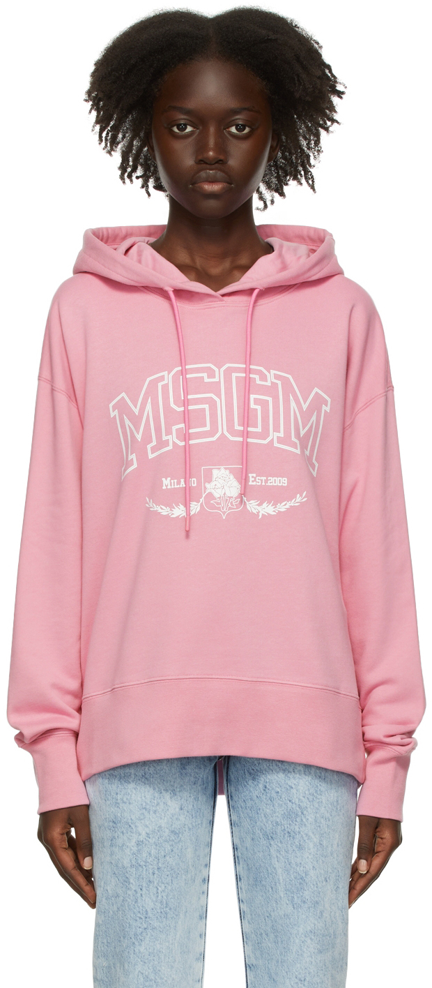 MSGM Pink New College Hoodie MSGM