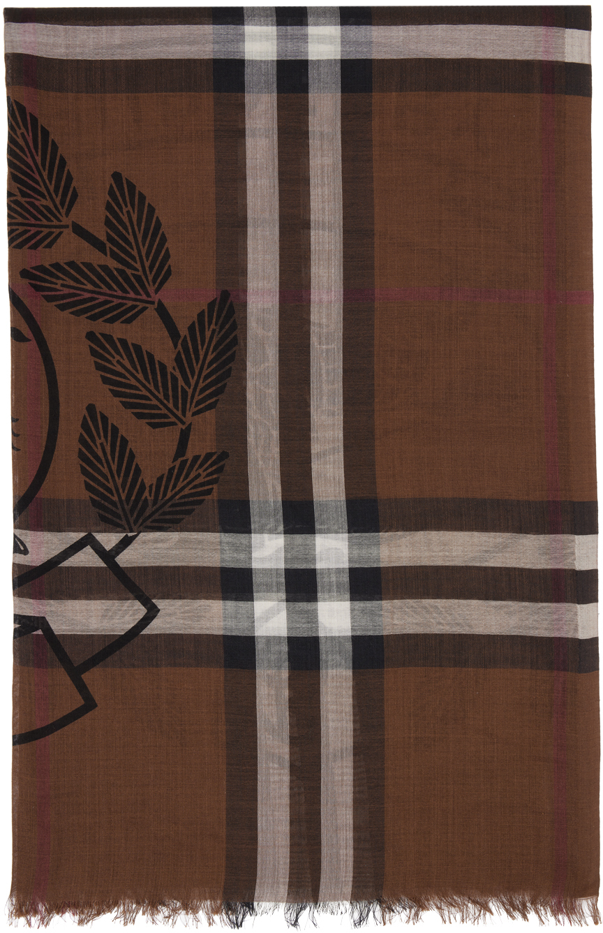 Burberry Brown Montage Print Scarf Burberry