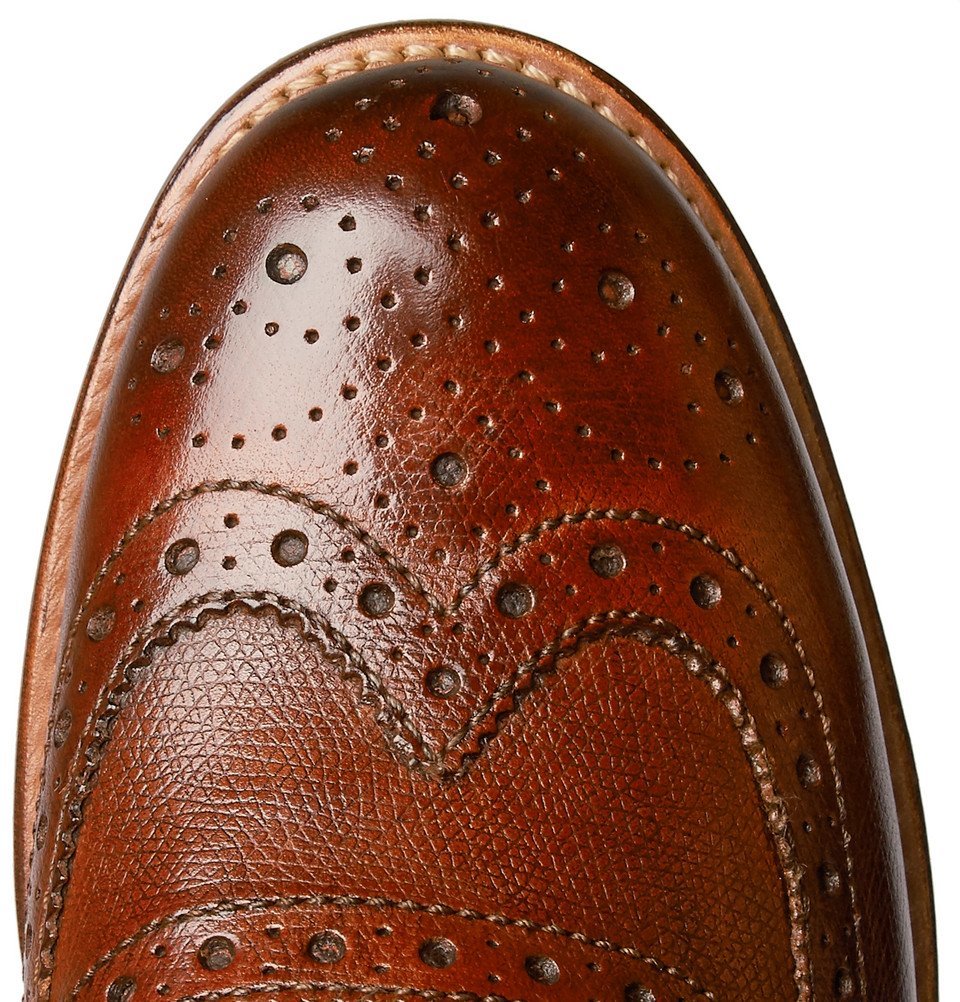 grenson stanley leather wingtip brogues