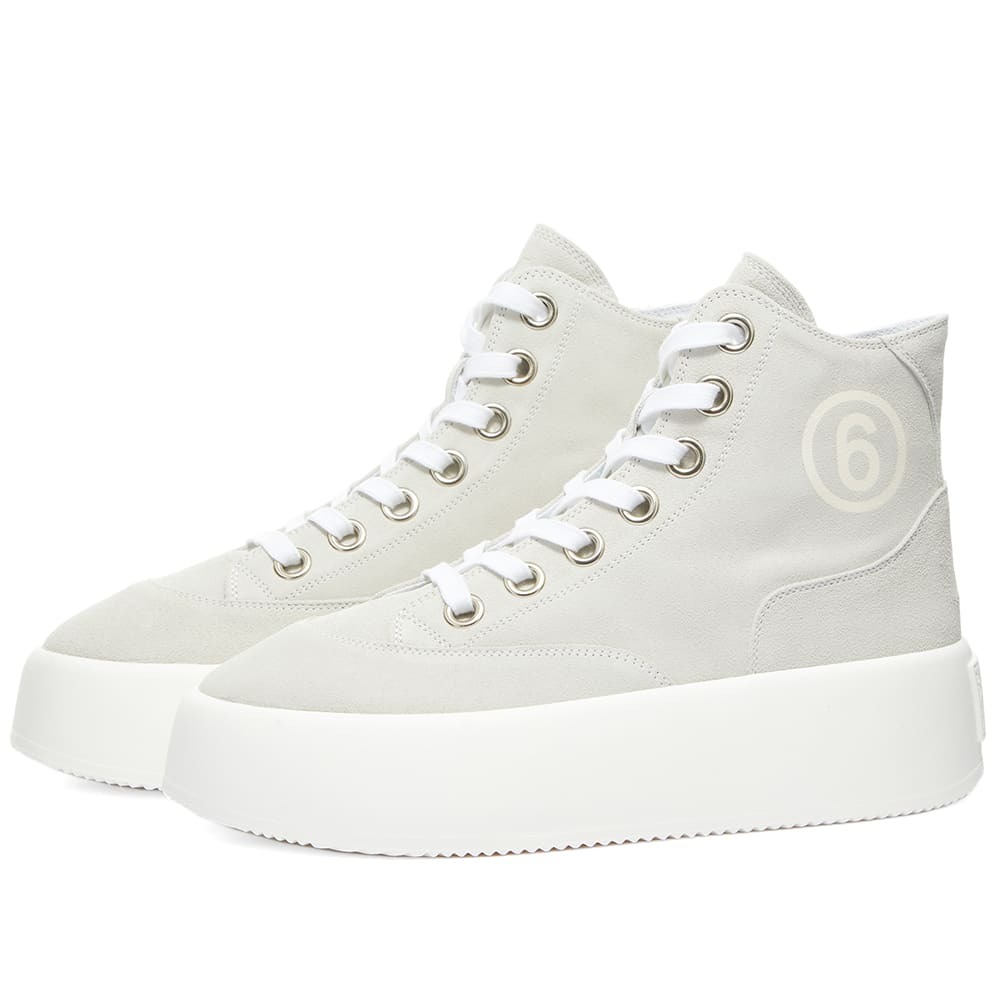 MM6 Maison Margiela Women's MM6 High Top Sneakers With Logo in White ...
