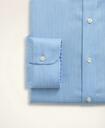 Brooks Brothers Men's Stretch Regent Regular-Fit Dress Shirt, Non-Iron Herringbone Ainsley Collar | Blue
