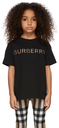 Burberry Kids Black Vintage Check Embroidered Logo T-Shirt