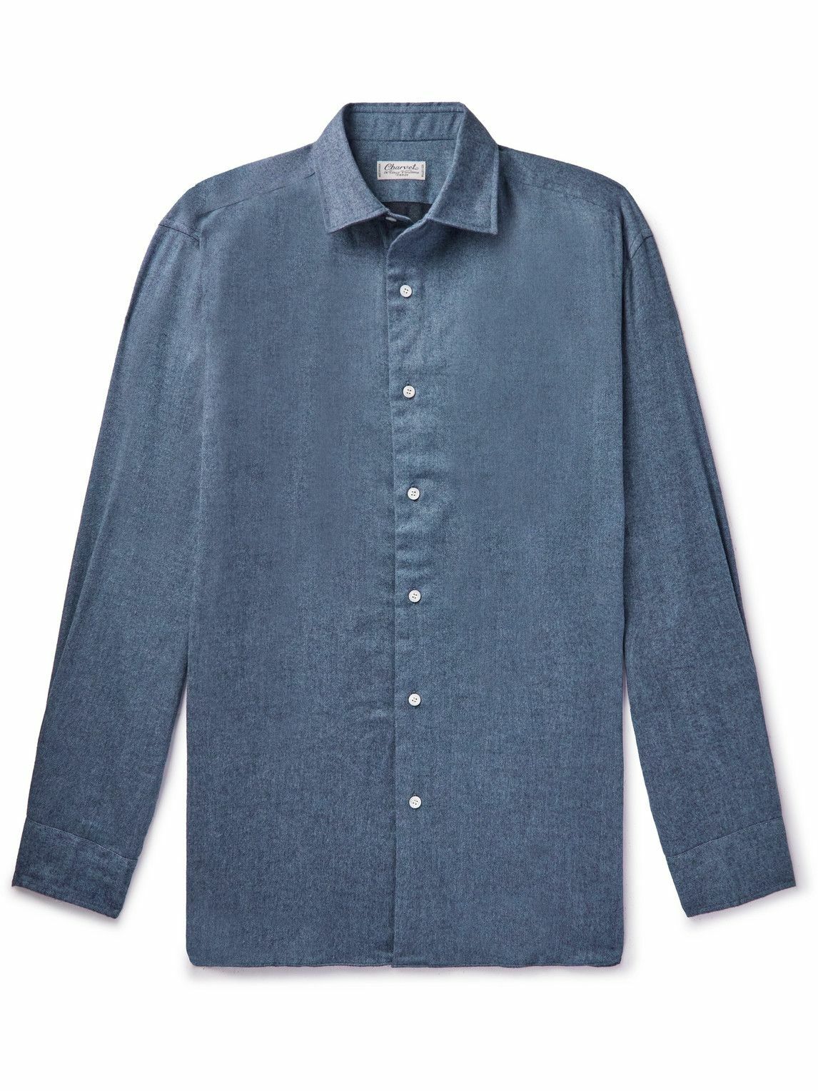 Photo: Charvet - Brushed Cotton-Flannel Shirt - Blue