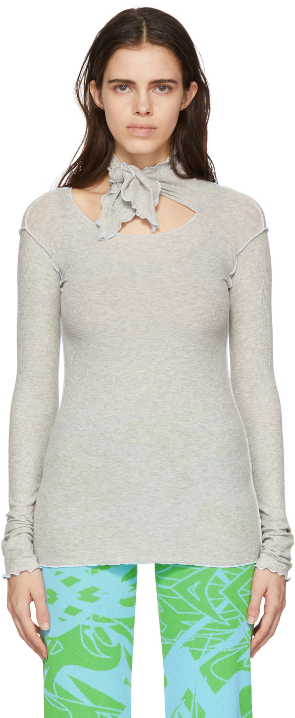 Baserange Grey Pava Long Sleeve T-Shirt Baserange