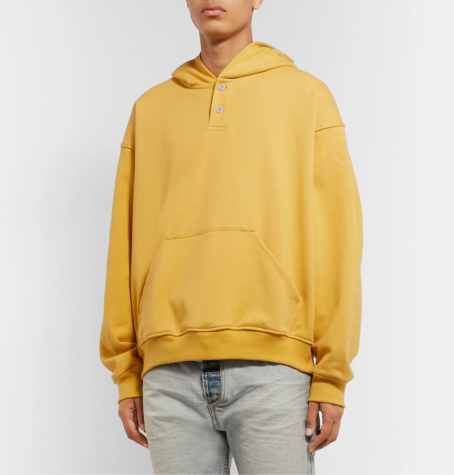 Fear of God - Oversized Loopback Cotton-Jersey Hoodie - Yellow Fear Of God