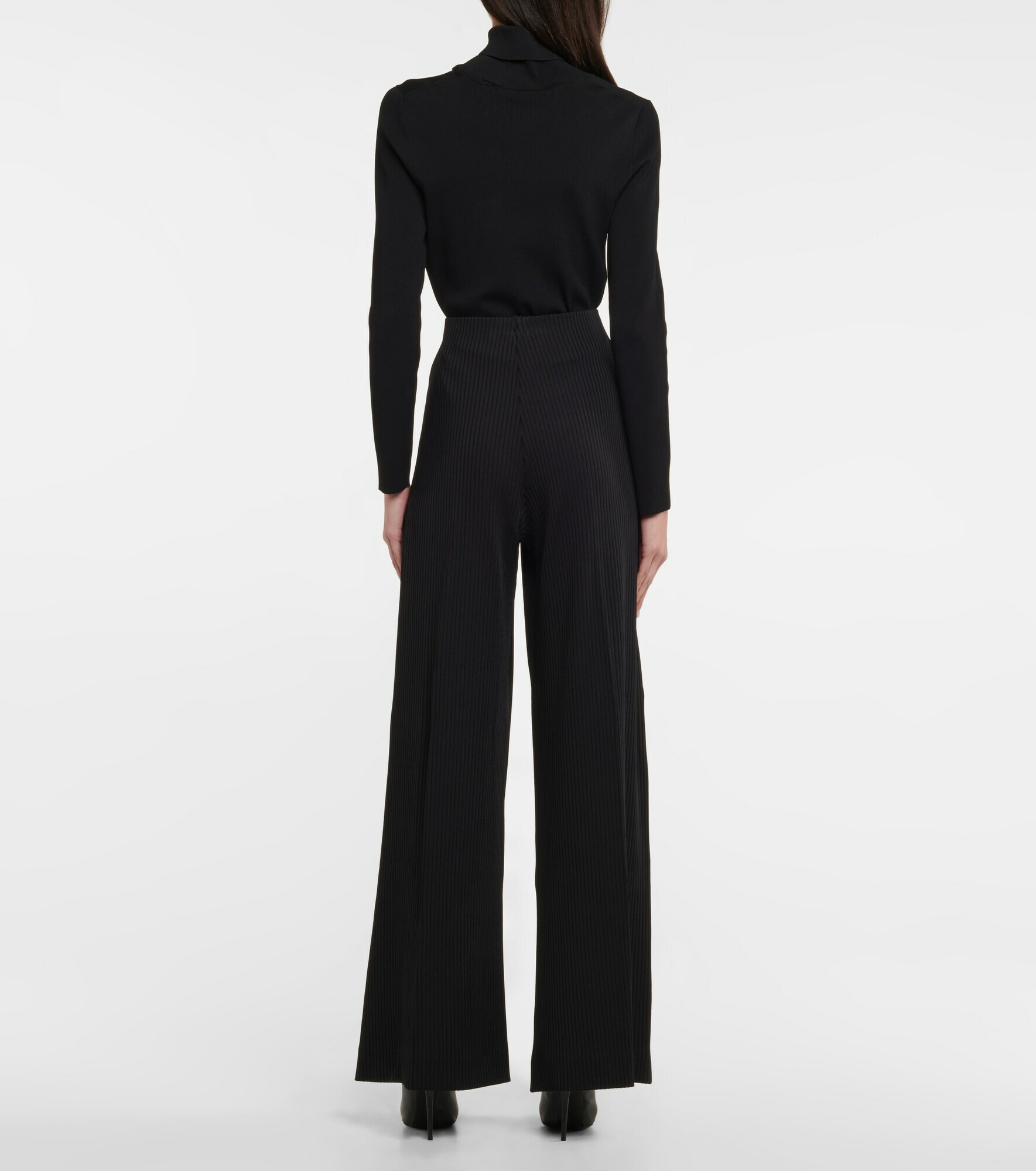 Balenciaga - Ribbed-knit high-rise palazzo pants Balenciaga