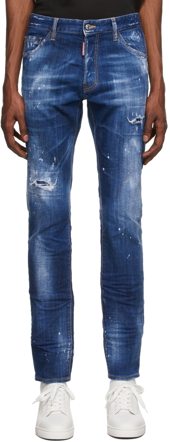 Dsquared2 Blue 'Icon' Spray Cool Guy Jeans Dsquared2