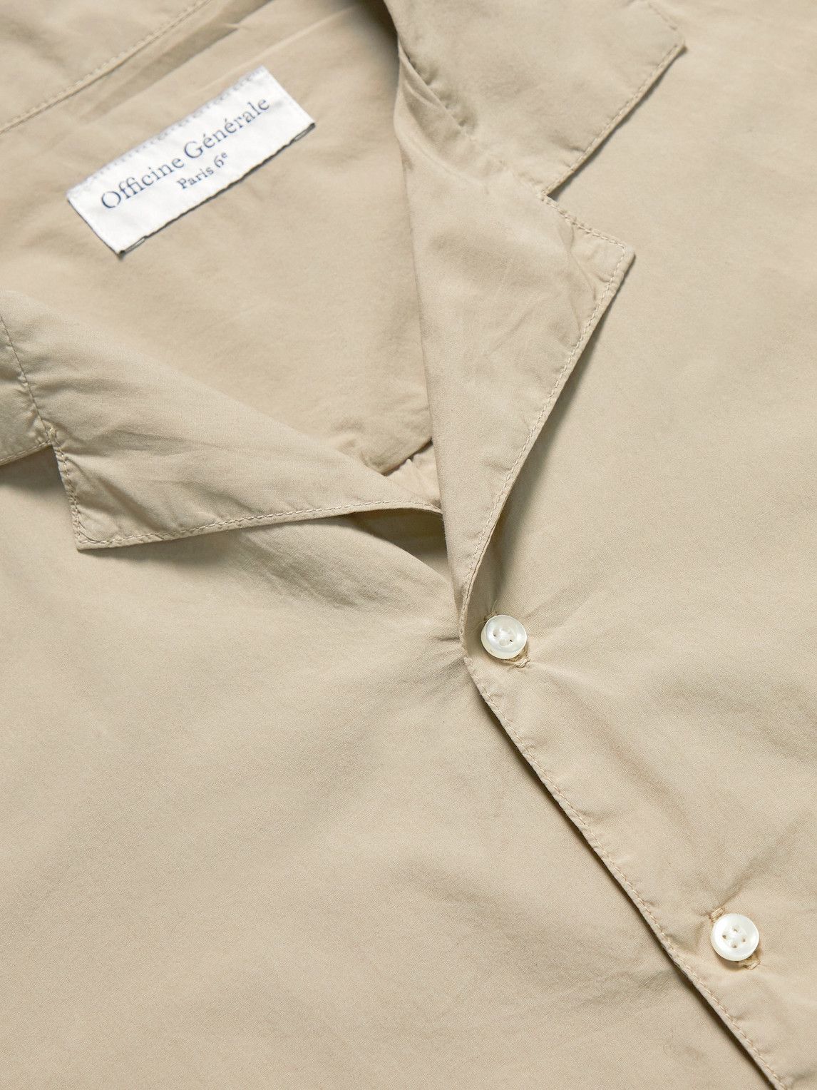 Officine Générale - Eren Camp-Collar Dip-Dyed Cotton-Poplin Shirt ...