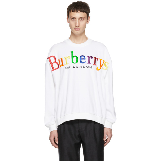 Burberry White Towelling Sweatshirt 
